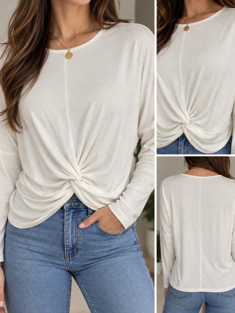 Gaze Twist Front Long Sleeve Top – Size XS